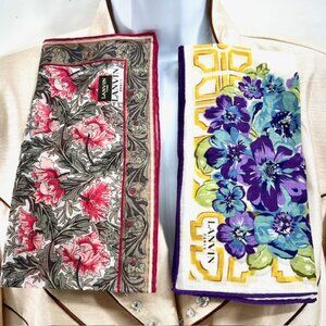 Set of 2  New tag on Lanvin Paris   MiniScarf/Handkerchief cotton silk 19" (55)